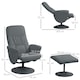 image 3 of HOMCOM PU Leather Armchair and Footrest Swivel Recliner Grey