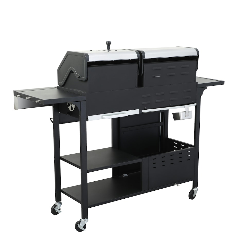image 1 of Woodland Grill 3 Burner Gas & Charcoal BBQ With Side Burner - WG1103SB