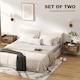 image 3 of HOMCOM Floating Nightstands Set of 2, Nightstand with Drawer | Brown | Natural wood | 40W x 30D x 19.5H cm