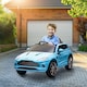 image 2 of AIYAPLAY 12V Kids Electric Car, Aston Martin DBX Licensed Kids Ride on Car with Remote Control, 4 Suspension Wheels, LED Lights, Music, Horn, Slow Start, for Ages 3-6 Years, Blue