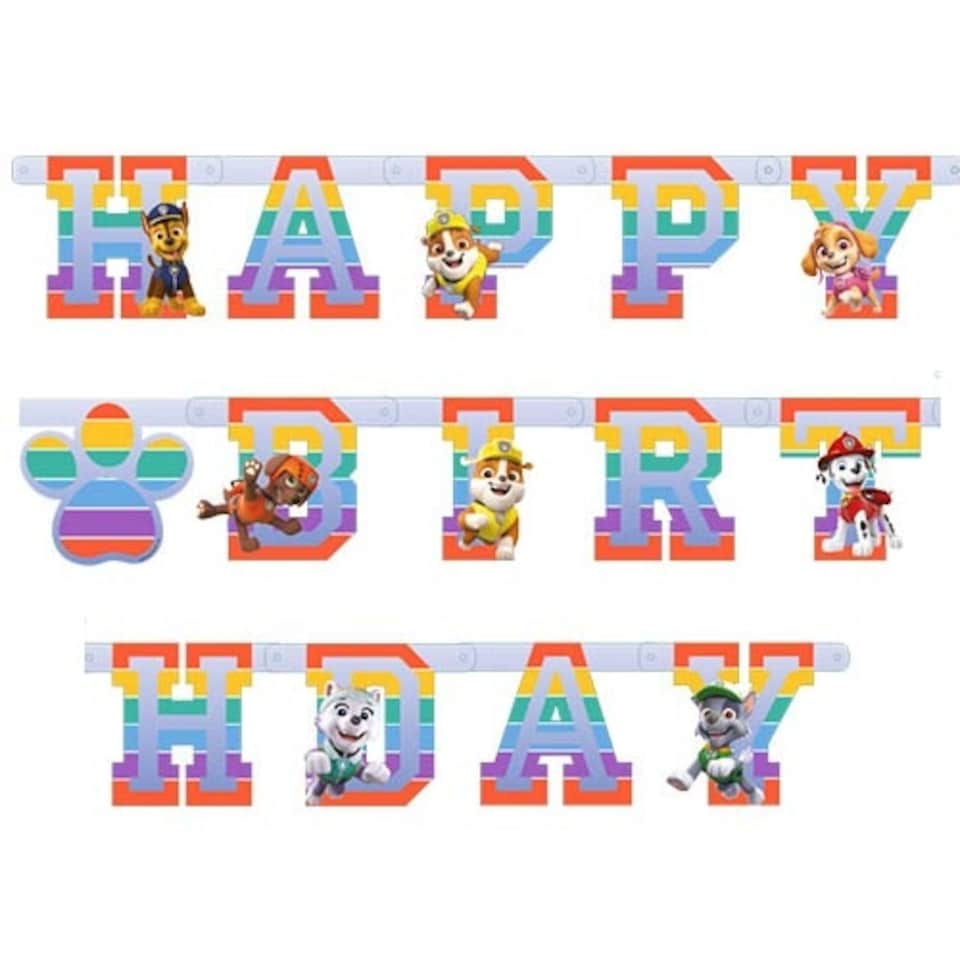 image 1 of Paw Patrol Happy Birthday Cardboard Letter Banner 2m