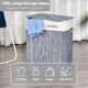 image 3 of HOMCOM 100L Collapsible Natural Wood  Laundry Hamper Organizer Clothes Washing Basket Bin Storage Box w Lid Removable Lining 52x32x63cm, Grey