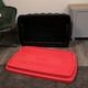 image 3 of 140L Black and Red Tuff Stackable Storage Box with Lid and Carry Handles Black