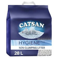28L Catsan Hygiene Non-Clumping Odour Control Cat Litter Kitten Litter 2x14L