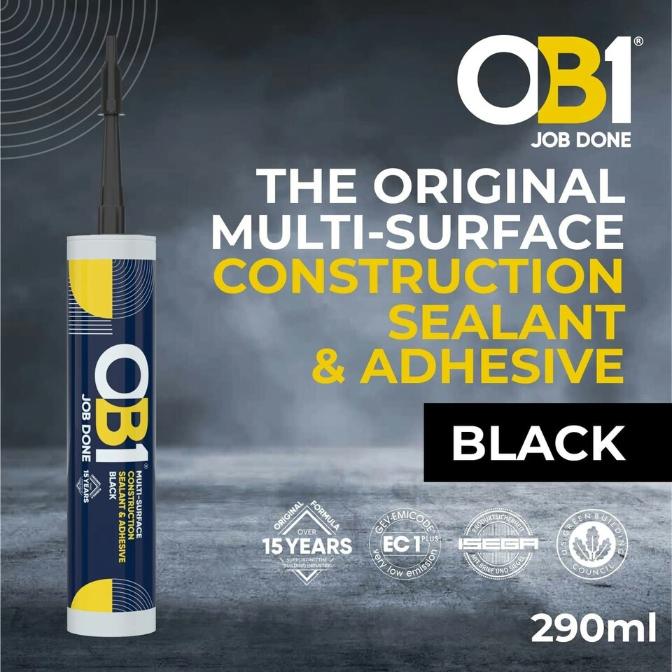 image 1 of OB1 Black - Multi-Surface Construction Sealant & Adhesive Waterproof Silicone