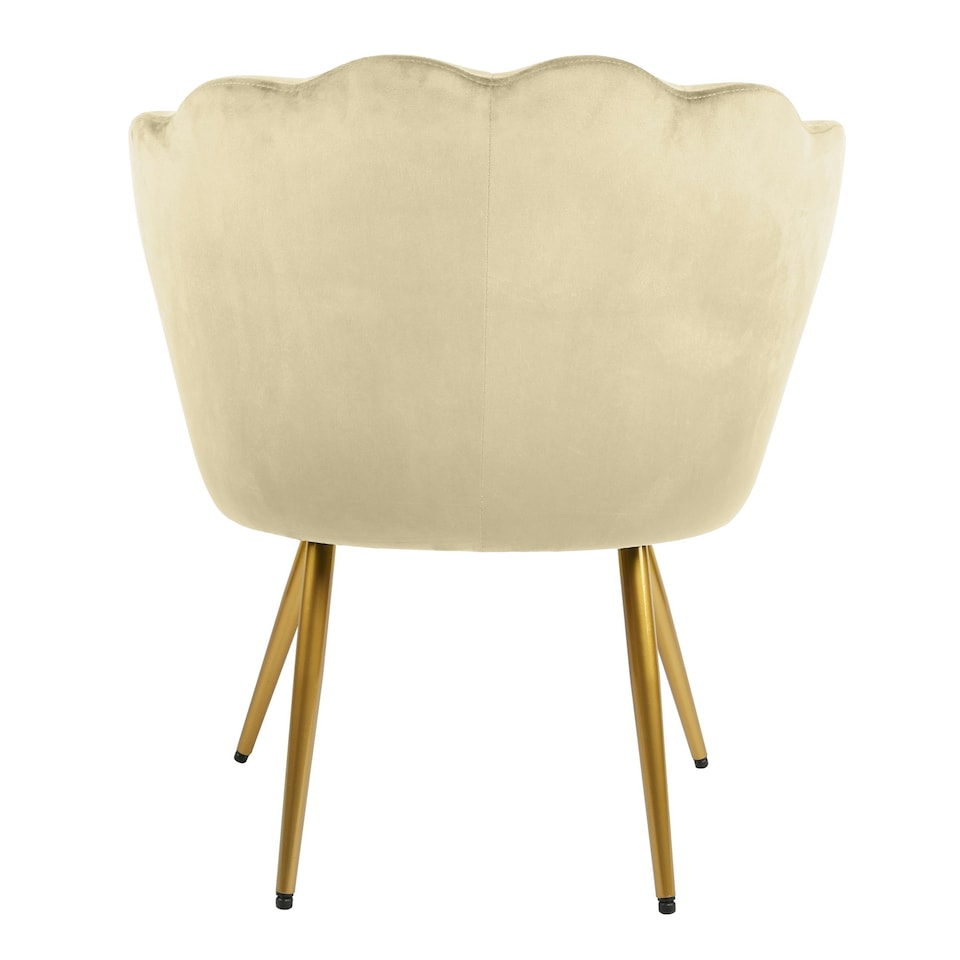 image 1 of FLORA Petal Chair Velvet Upholstered Fabric - Champagne Yellow | Champagne