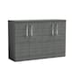 image 1 of Balterley Level Modern Bathroom 2 Door Floor Standing Vanity Unit with Worktop & Handles | Grey | Anthracite Woodgrain