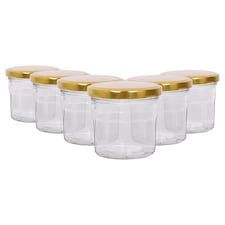 Argon Tableware Glass Jam Jars with Lids - 150ml - Pack of 6