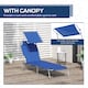 image 5 of Outsunny Folding Chair Sun Lounger w/ Sunshade Garden Recliner Hammock Blue