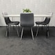 image 9 of Grey Dining Table with Hairpin Legs & 4 Grey Velvet Chairs Set for Kitchen & Dining Room Grey