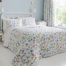 D & D Sweetpea Floral Bedspread Lilac