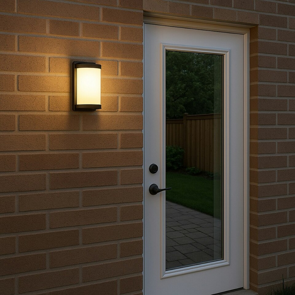 image 1 of CGC ROX Black Outdoor LED Wall Light with Opal Diffuser IP65 10W Black
