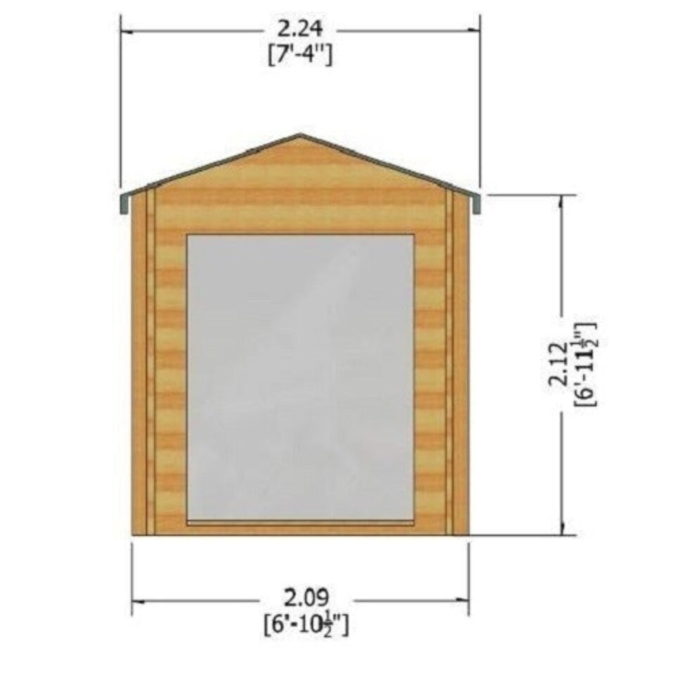 image 1 of Barnsdale Log Cabin Home Office Garden Room Approx 7 x 7 Feet Brown
