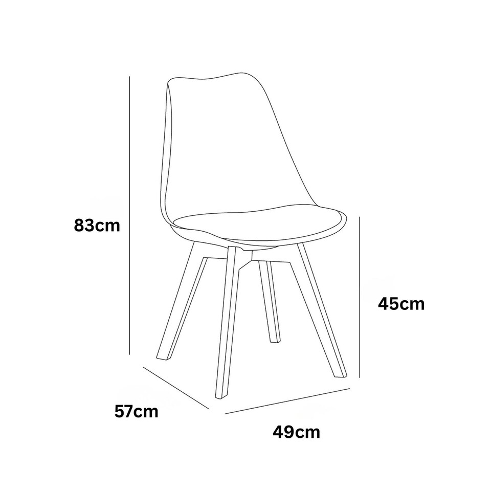 image 1 of Modern Dining Table with 4 Grey Plastic Chairs with faux leather padded seats