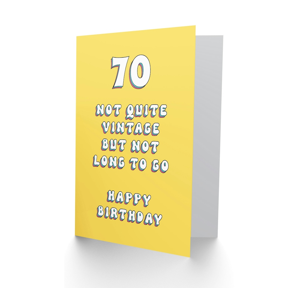 image 1 of 70 Not Vintage Yet Fun Happy Joke Humour Her Funny 70th Birthday Card