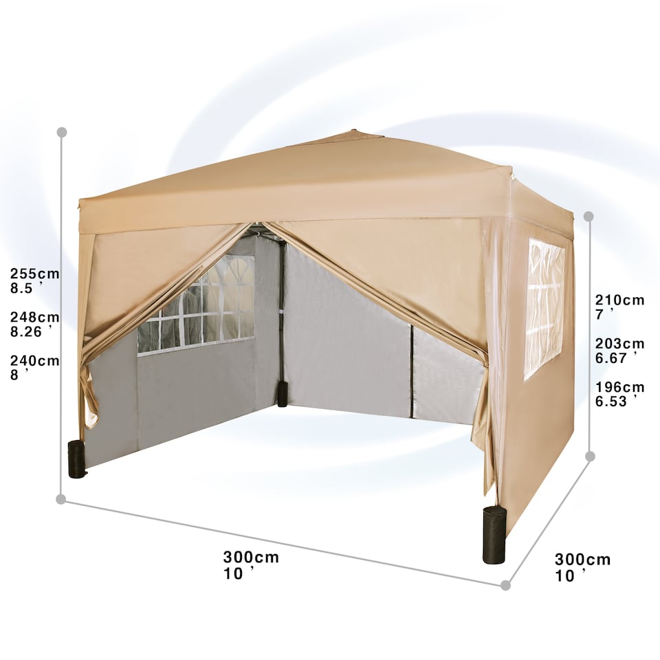 image 1 of MCC Direct Gazebo 3x3 Pop up with Sides Beige | Cream | Beige