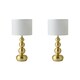 image 1 of ValueLights Marissa Pair Gold Stacked Ball Bedside Light Table Lamp | Gold