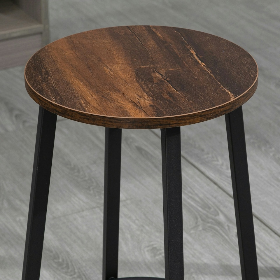 image 1 of HOMCOM Bar Stools Set of 2 Counter Height Bar Stools for Dining Room Kitchen