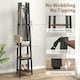 image 5 of HOMCOM Industrial Coat Stand with 4 Storage Shelves and 8 Hooks Rustic Brown | Brown | Black | One Size
