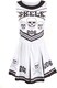 image 1 of Skeleton Cheerleader Costume | White | M