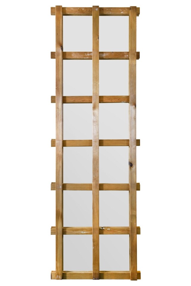 image 1 of The Trellis Garden Mirror - Large Wooden Wall Fence or Leaner Mirror 71" X 23" (179.5CM X 59.5CM). Scandinavian Red Wood | Multi