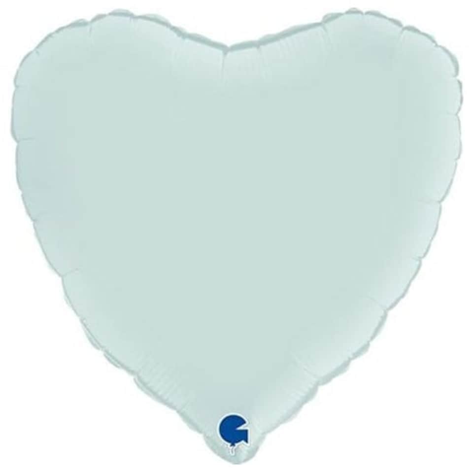 Satin Pastel Blue Heart Shape Foil Helium Balloon 46cm / 18 in