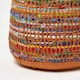 image 4 of Homescapes Red and Multi-Colour Chindi Design Circular Bean Filled Pouffe | Multi | 45 x 40 cm