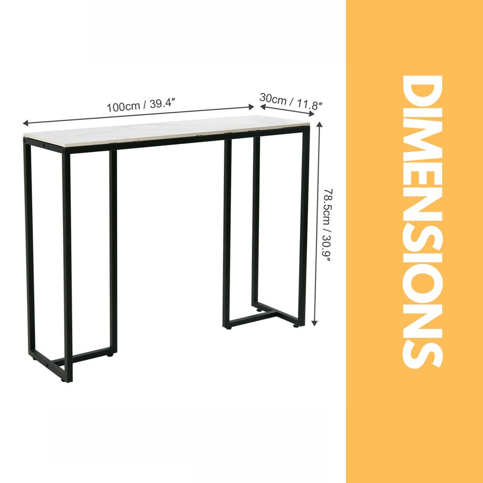 image 1 of Faux Marble Console Table Grey