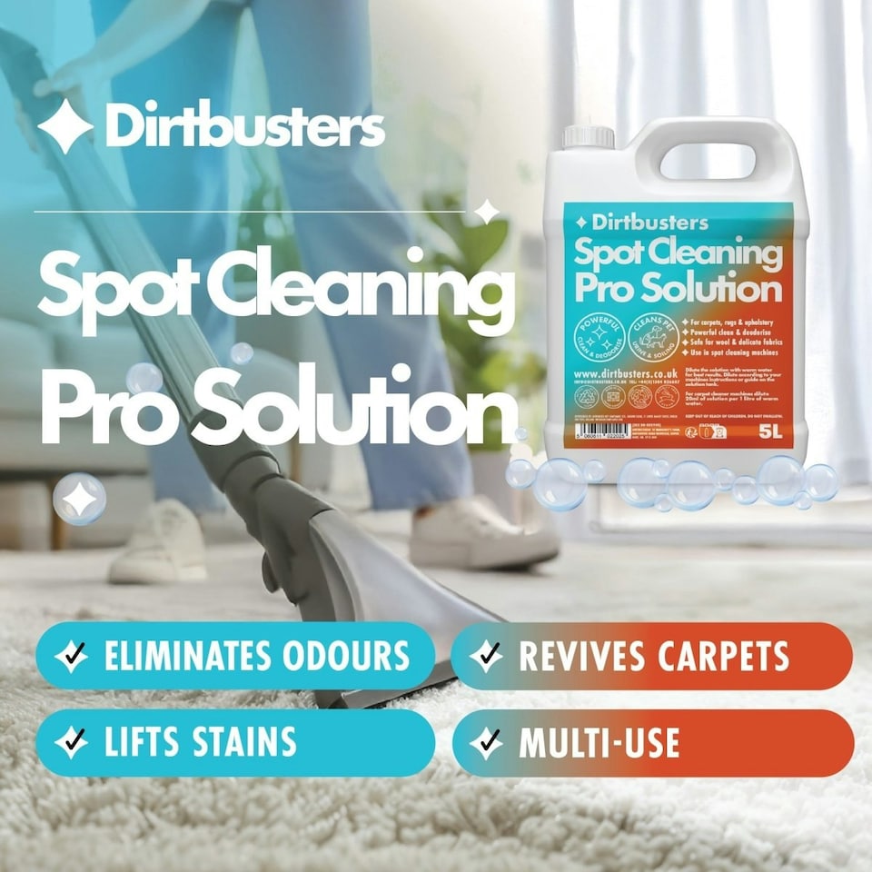 image 1 of Dirtbusters Spot Cleaning Pro Solution (5L) Carpet Cleaning Shampoo for Spot Cleaning Machines