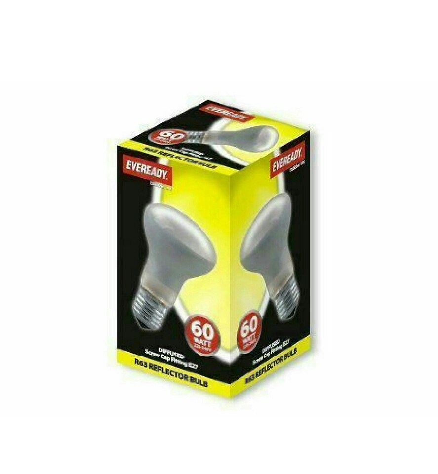 Eveready 60W ES R63 R/S Reflector Light Bulbs x10