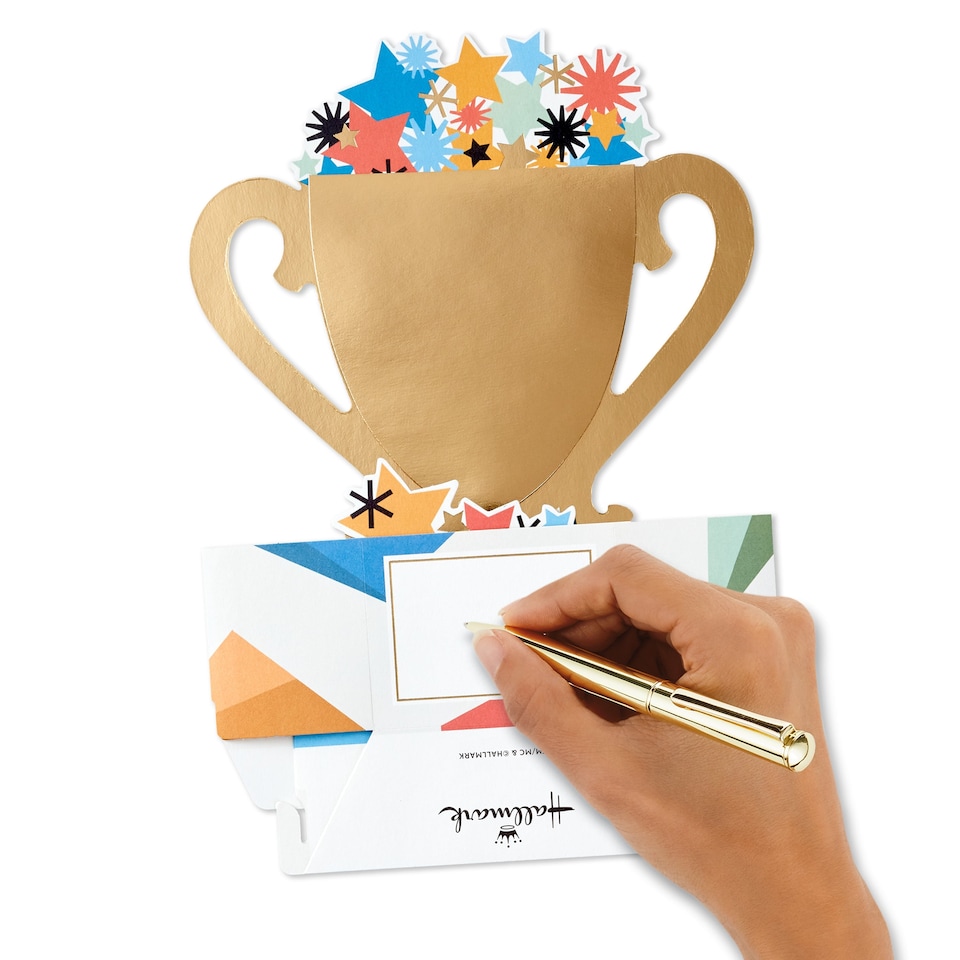 image 1 of Hallmark Father's Day Card For Dad - 3D Pop-Up 'Best Dad' Trophy