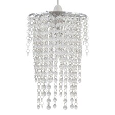 First Choice Lighting Cleared Jewelled Waterfall Light Shade Clear | Chrome