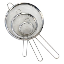 GEEZY Fine Mesh Sieve Set of 3 Stainless Steel Strainers for Kitchen Baking Cooking