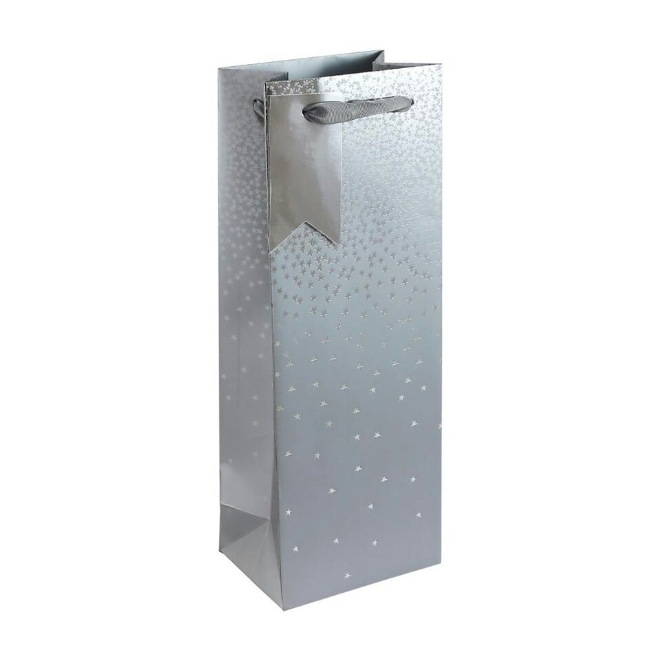 Pack of 6 Silver Ombre Christmas Bottle Gift Bags