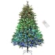image 2 of HOMCOM 180cm Prelit Christmas Tree with Colourful DIY Synchronized LED Lights and Remote, Carolina Pine, Hinged Xmas Tree with Realistic Tips, 12 Modes, Daily Timer, Adjustable Brightness and Speed | Green