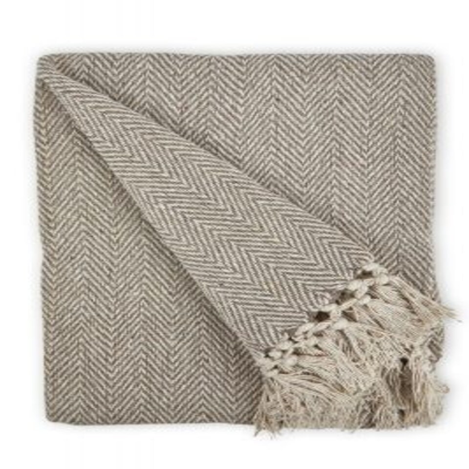 image 1 of Hartley Collection Recycled Cotton Throw in Natural (50" x 60")