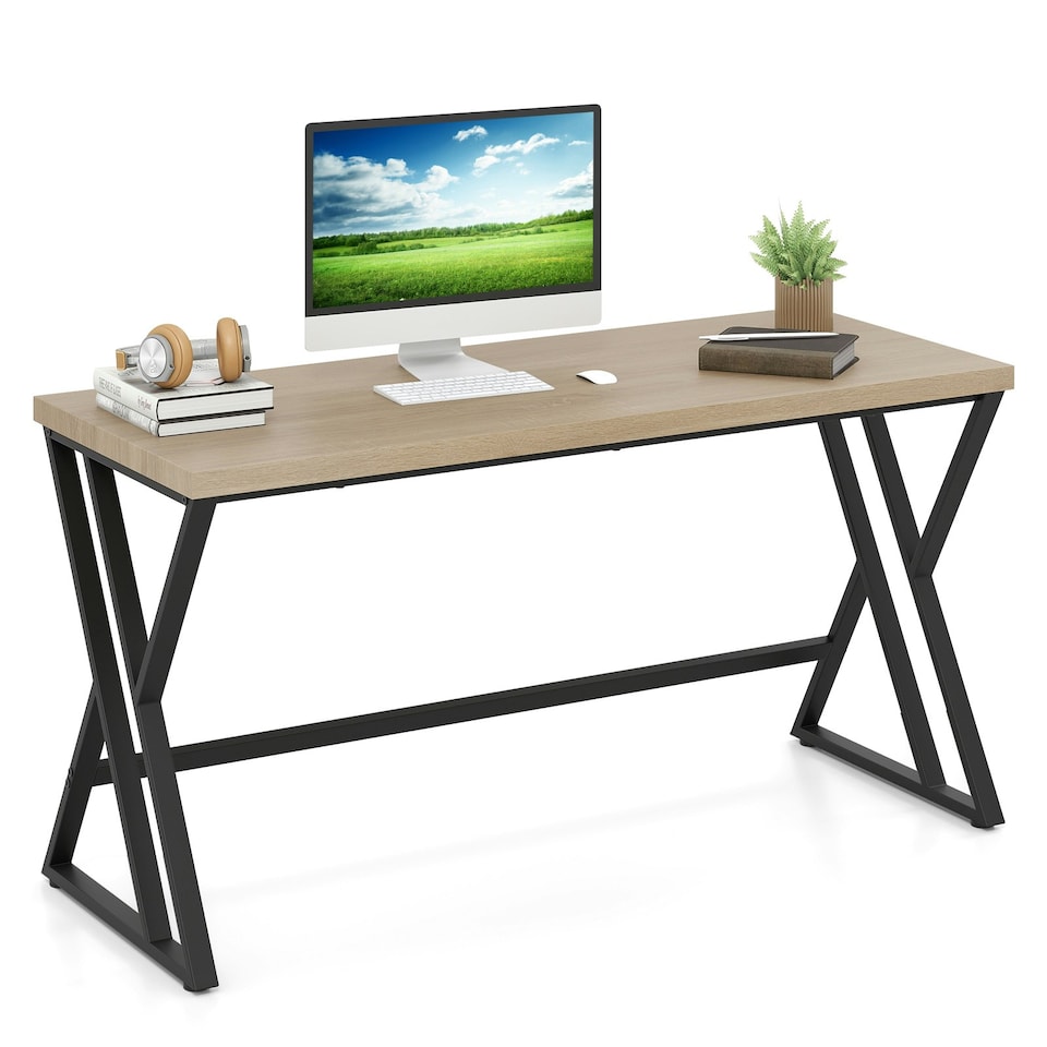 image 1 of COSTWAY 150 CM Computer Desk Industrial Office Desk N/A