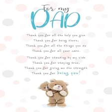 Stuffed with Love, Birthday Card Dad, For My Dad, Thank You For All The Help You Give," Dad Birthday Card