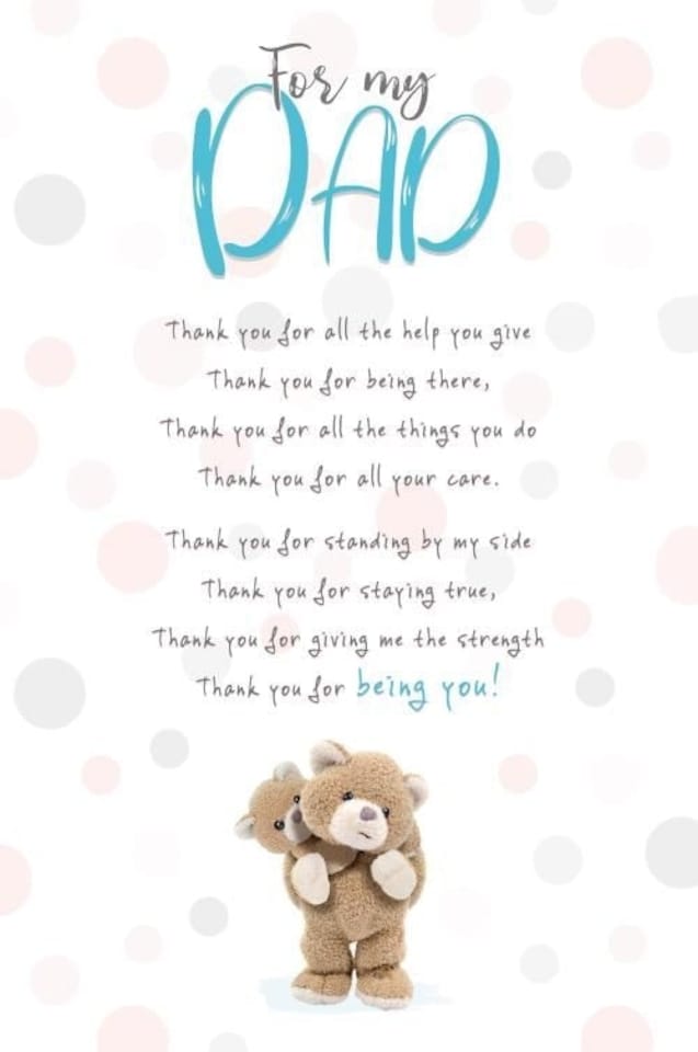 Stuffed with Love, Birthday Card Dad, For My Dad, Thank You For All The Help You Give," Dad Birthday Card