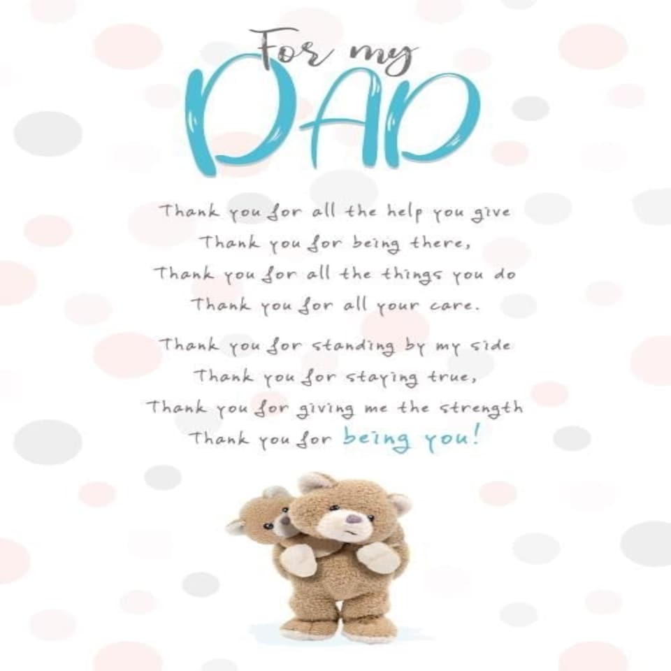 Stuffed with Love, Birthday Card Dad, For My Dad, Thank You For All The Help You Give," Dad Birthday Card