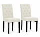 image 3 of MCC Direct Set of 2 Fabric Linen Button Back Kitchen Dining Chairs