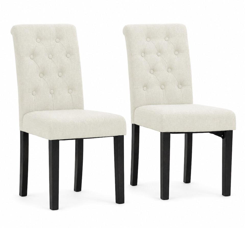 image 1 of MCC Direct Set of 2 Fabric Linen Button Back Kitchen Dining Chairs