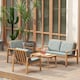 image 8 of Outsunny 4 Pieces Wooden Garden Furniture Set with Cushions, Teak