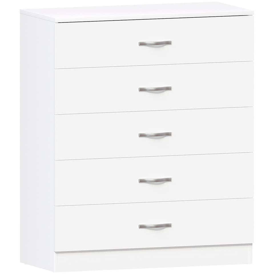 image 1 of Vida Designs Riano 5 Drawer Chest of Drawers Bedroom Storage, White