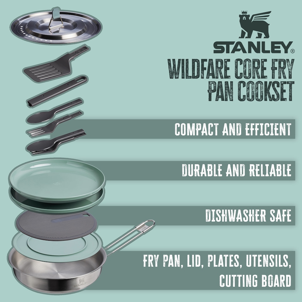 image 1 of Wildfare Core Fry Pan Cookset for Camping | Grey | Silver