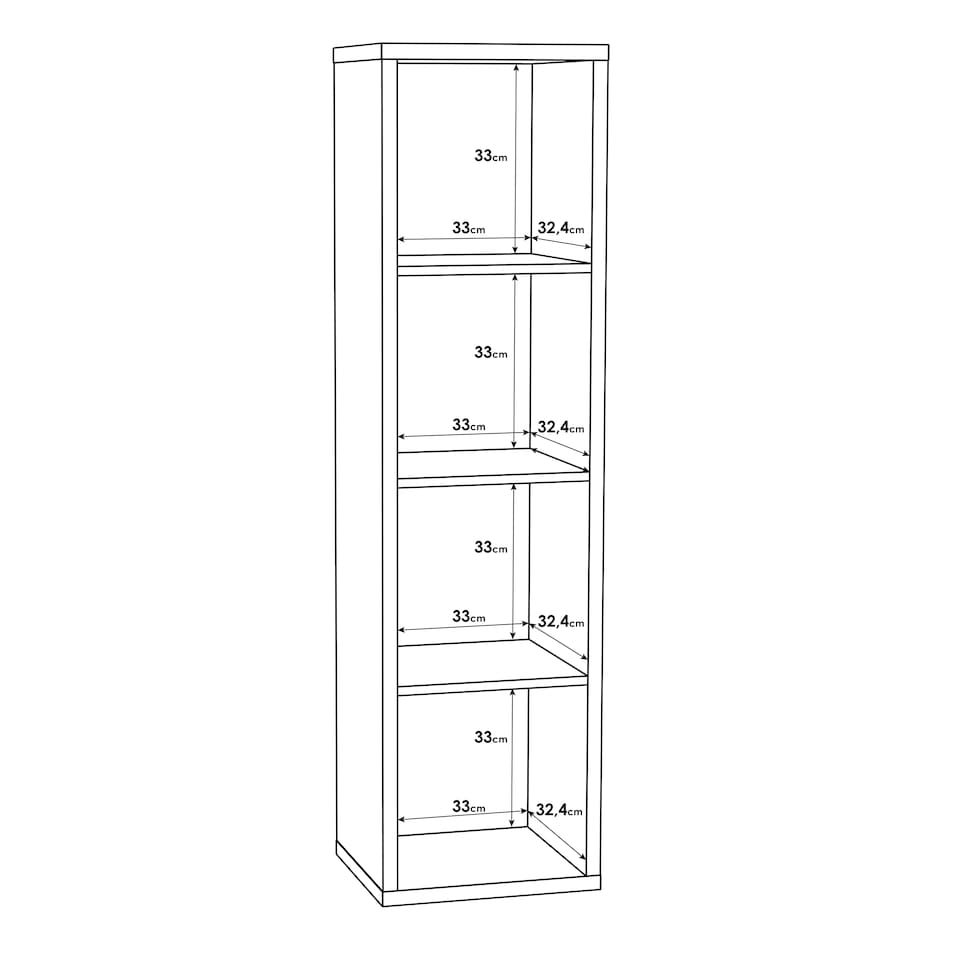 image 1 of Mauro 3 Shelves Storage Unit in Sand Oak