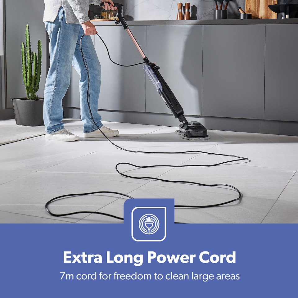 image 1 of Geepas Digital Steam Mop Upright Floor Cleaner 540ml Black