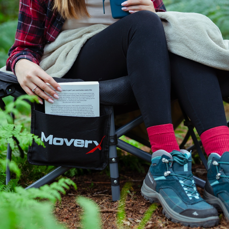 image 1 of MoverX Folding Camping Bed Single with Mattress, Heavy Duty Portable Camp Bed, Campervan, Tent, Travel Cot, Campbed, Black | Black | Portable/Travel