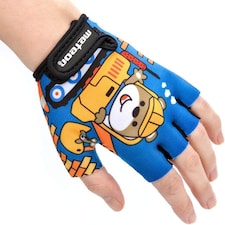 Meteor Kids Bike Gloves – Breathable, Non-Slip, Padded for Comfort & Safety Blue | Teddy Builder | JR XS