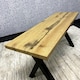 image 7 of Wooden Brown Bench With Metal Legs for Dining, Work, or Study Brown